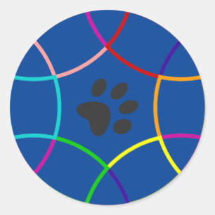 Paw-Druck Runder Aufkleber
