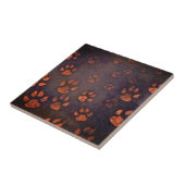 Paw-Drucke auf dem Boden, Kupfer braun | Fliese (Seite)