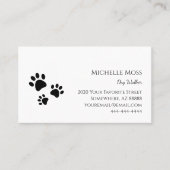 Päw-Drucke für Schwarz-weiße Hunde Visitenkarte (Vorderseite)