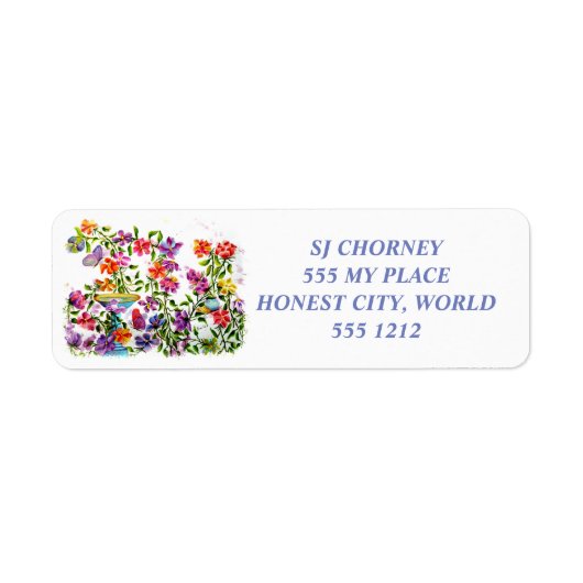 PAW DRUCKT BIRD BATH-RÜCKSENDEADRESSEN-AUFKLEBER (Vorne)