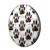 Paw druckt Confetti und Party Streamer Muster Dartscheibe (Vorderseite rechts)