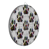 Paw druckt Confetti und Party Streamer Muster Dartscheibe (Vorderseite Links)