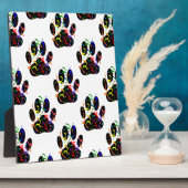 Paw druckt Confetti und Party Streamer Muster Fotoplatte (Seite)