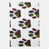 Paw druckt Confetti und Party Streamer Muster Handtuch (Vertikal)