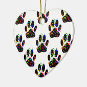 Paw druckt Confetti und Party Streamer Muster Keramik Ornament (Links)