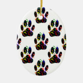 Paw druckt Confetti und Party Streamer Muster Keramik Ornament (Vorne)