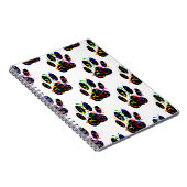 Paw druckt Confetti und Party Streamer Muster Notizblock (Rechte Seite)
