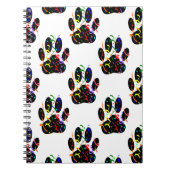 Paw druckt Confetti und Party Streamer Muster Notizblock (Vorderseite)