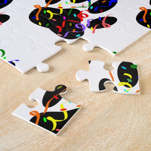 Paw druckt Confetti und Party Streamer Muster Puzzle (Seite)