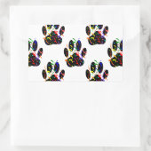 Paw druckt Confetti und Party Streamer Muster Rechteckiger Aufkleber (Tasche)