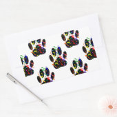 Paw druckt Confetti und Party Streamer Muster Rechteckiger Aufkleber (Umschlag)