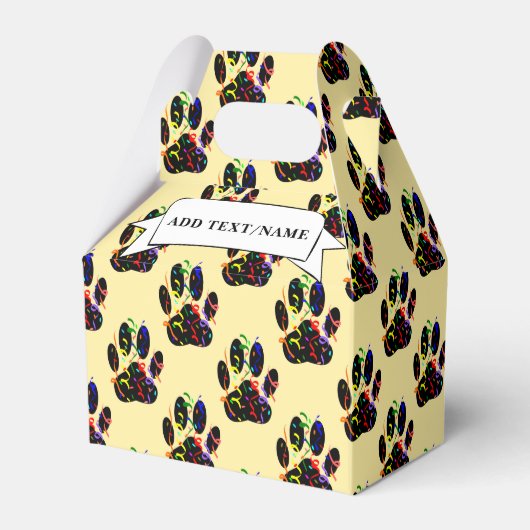 Paw druckt Confetti und Party Streamer nach Maß Geschenkschachtel (Vorderseite)