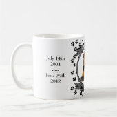 Paw druckt Dog Memorial Keepake Kaffeetasse (Links)