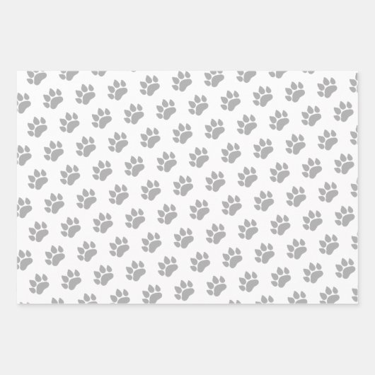 Paw druckt drei Design Geschenkpapier Set (Vorderseite 3)