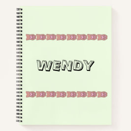 Paw druckt einen hellgrünen Personalisierten Namen Notizblock