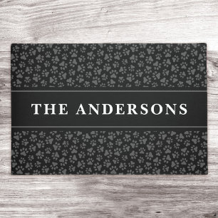Paw druckt Familiennamen oder Firmennamen für Haus Fußmatte