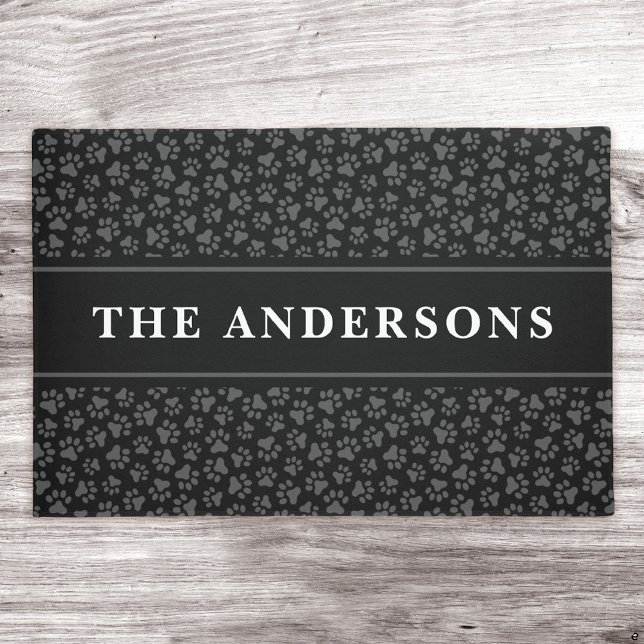 Paw druckt Familiennamen oder Firmennamen für Haus Fußmatte (Von Creator hochgeladen)