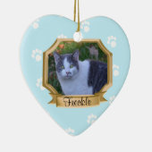 Paw druckt Foto mit Stiefel hellblau Keramik Ornament (Rechts)