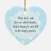 Paw druckt Foto mit Stiefel hellblau Keramik Ornament (Hinten)