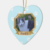 Paw druckt Foto mit Stiefel hellblau Keramik Ornament (Links)