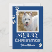 Paw druckt frohe Weihnachts-Dog-Fotokarten (Vorderseite)