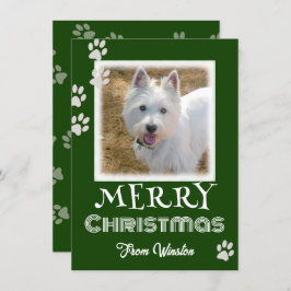 Paw druckt frohe Weihnachts-Dog-Fotokarten