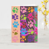 Paw druckt Grußkarte Karte (Gelbe Blume)