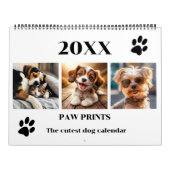 Paw druckt Hunde Foto Art Large Kalender (Titelbild)