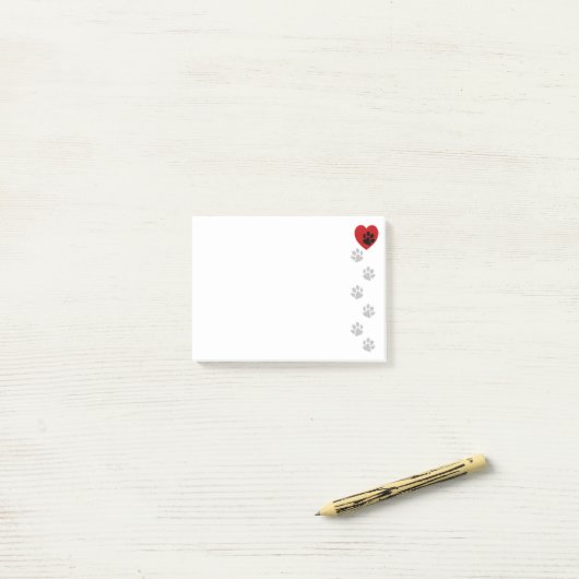 Paw druckt mir ins Herz Post-it Klebezettel (Auf Schreibtisch)