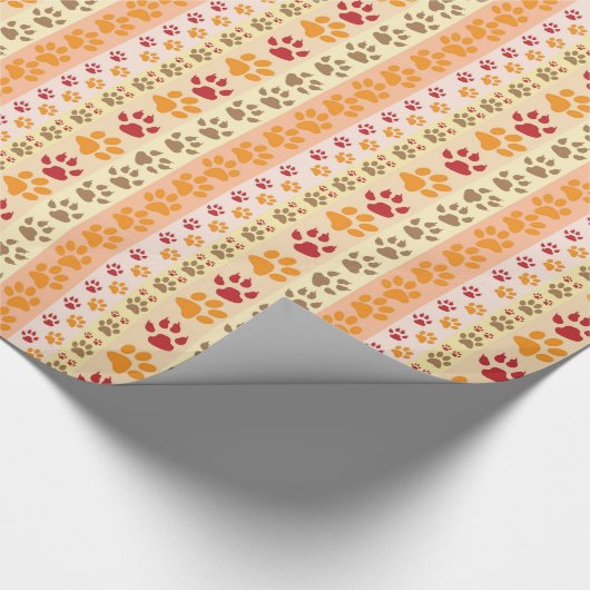 Paw druckt niedliche Hundeliebhaber Geschenkpapier (Ecke)