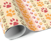 Paw druckt niedliche Hundeliebhaber Geschenkpapier (Rolleneckpunkt)