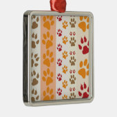 Paw druckt niedliche Hundeliebhaber Silbernes Ornament (Rechts)