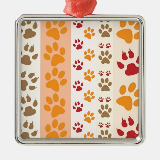 Paw druckt niedliche Hundeliebhaber Silbernes Ornament (Vorne)