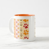 Paw druckt niedliche Hundeliebhaber Zweifarbige Tasse (Vorderseite Links)