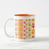 Paw druckt niedliche Hundeliebhaber Zweifarbige Tasse (Links)