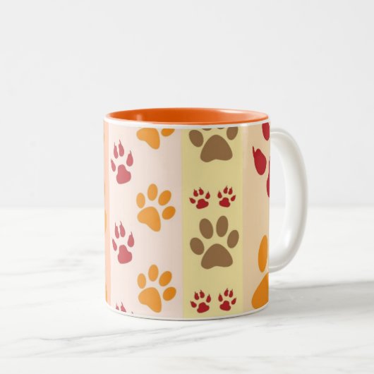 Paw druckt niedliche Hundeliebhaber Zweifarbige Tasse (VorderseiteRechts)