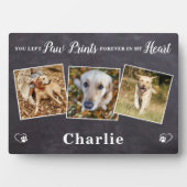 Paw druckt Personalisiertes 3-Foto-Dog-Memorial Fotoplatte (Vorderseite)