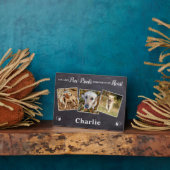 Paw druckt Personalisiertes 3-Foto-Dog-Memorial Fotoplatte (Seite)