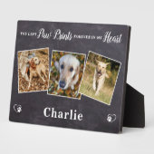 Paw druckt Personalisiertes 3-Foto-Dog-Memorial Fotoplatte (Seite)