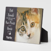 Paw druckt Personalisiertes Foto Pet Cat Memorial Fotoplatte (Seite)