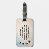 Paw druckt über meine gepäckanhänger (Rückseite vertikal)