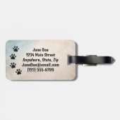 Paw druckt über meine gepäckanhänger (Rückseite horizontal)