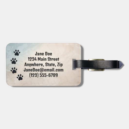 Paw druckt über meine gepäckanhänger (Rückseite horizontal)