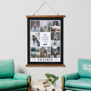 Paw druckt unsere Memorial Collage für Herzklopfe Wandteppich Mit Holzrahmen