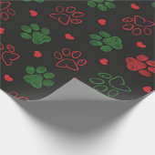 Paw druckt Weihnachtsdesign Geschenkpapier (Ecke)
