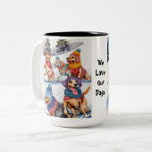 Paw fect Day to Go Rodeln Zweifarbige Tasse (Vorderseite Links)