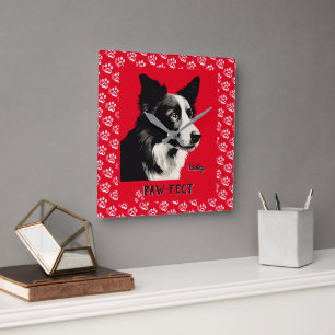 Paw-fect Quadratische Wanduhr