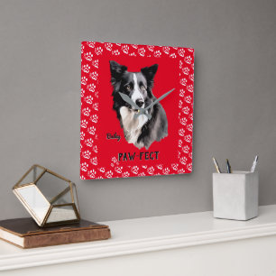 Paw-fect Quadratische Wanduhr