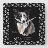 Paw-fect Quadratische Wanduhr (Vorderseite)