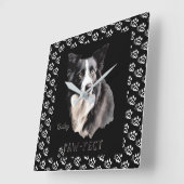 Paw-fect Quadratische Wanduhr (Winkel)